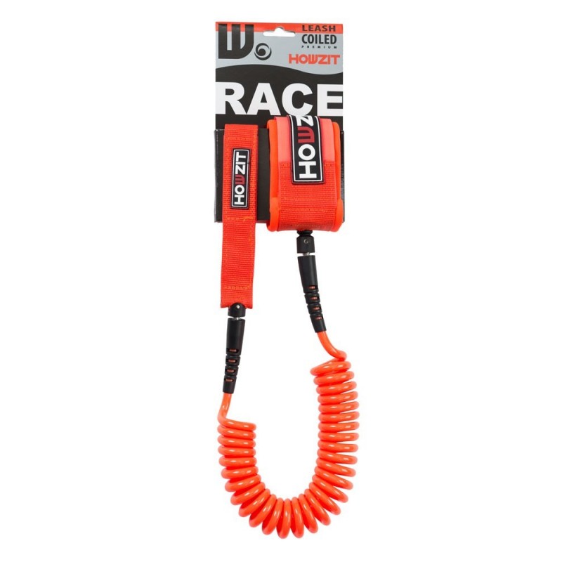 Stand-up paddle 9' orange coiled leash