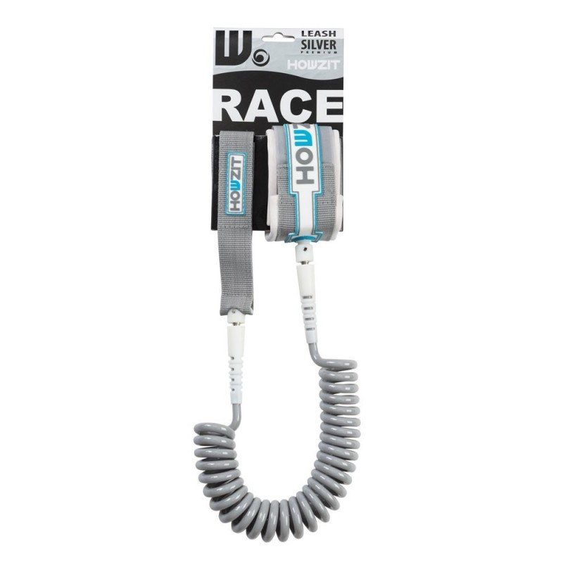 Stand-up paddle 9' silver white coiled leash Stand-up paddle 9' silver white coiled leash
