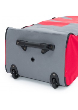 Sac de transport gris et rouge à roulettes pour paddle gonflable ou kite surf