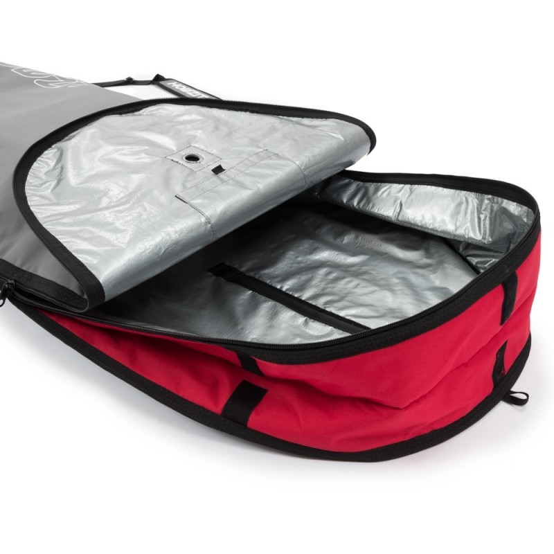 Housse gris et rouge pour surf longboard 8'6 Housse gris et rouge pour surf longboard 8'6