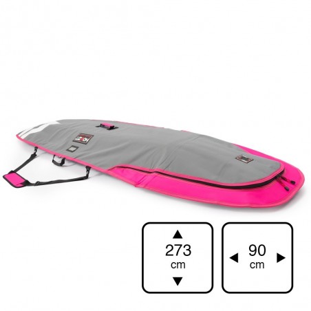 Housse de transport motif gris et rose pour stand-up paddle 8'6