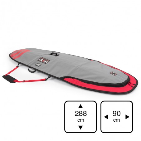 Housse de transport motif gris et rouge pour stand-up paddle 9'