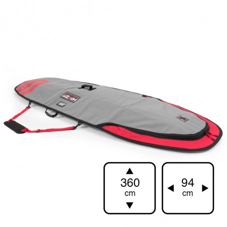 Housse de transport motif gris et rouge pour stand-up paddle 11'6