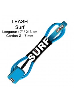 Leash SURF  Howzit 7' / 7 MM Premium - bleu