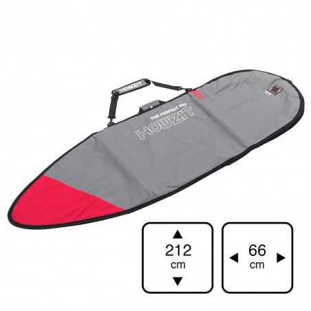 Housse gris et rouge pour surf funboard 6'6