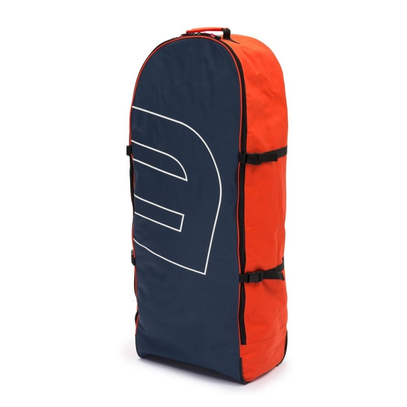 Sac de transport navy et orange à roulettes pour paddle gonflable ou kite surf Sac de transport navy et orange à roulettes pour paddle gonflable ou kite surf