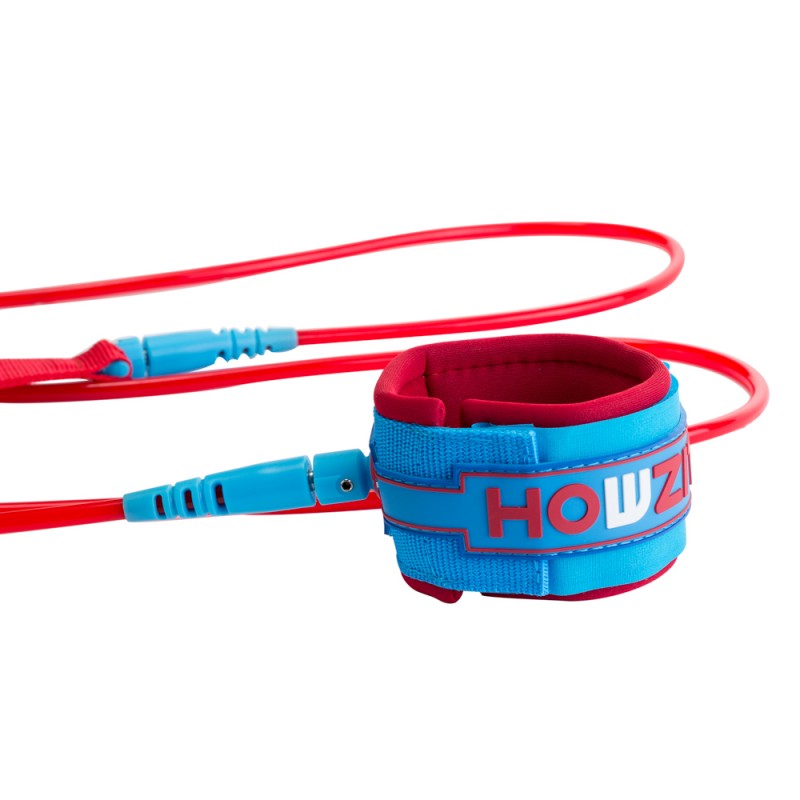 leash droit 8' rouge et bleu pour paddle leash droit 8' rouge et bleu pour paddle