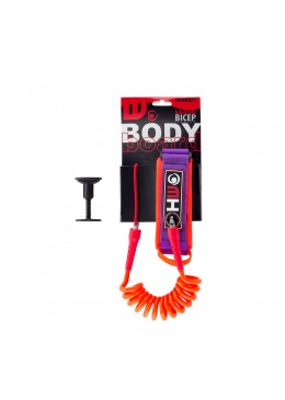 Bodyboard Leash 4' Biceps orange and purple