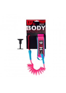 Leash Bodyboard 4' Biceps rose et bleu