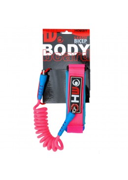 Pink and blue 4' bodyboard biceps leash