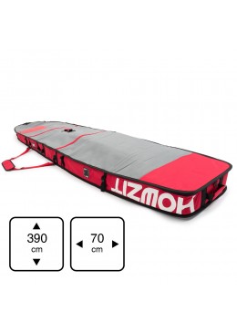 Housse de transport motif gris et rouge pour stand-up paddle race 12'6