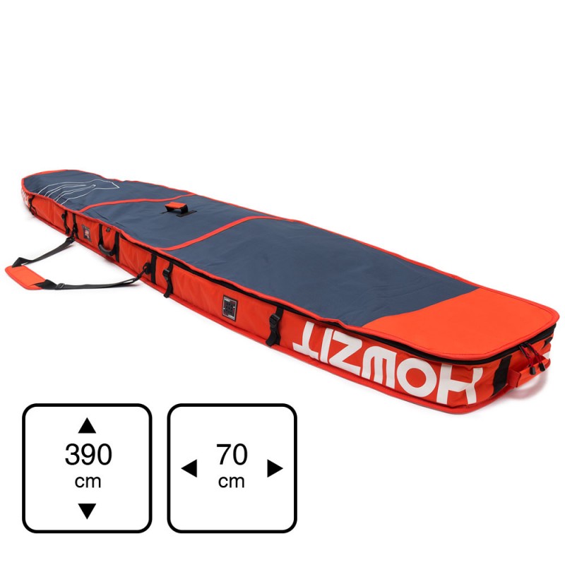 Housse de transport motif navy et orange pour stand-up paddle race 12'6