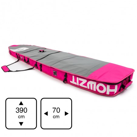 Housse de transport motif gris et rose pour stand-up paddle race 12'6