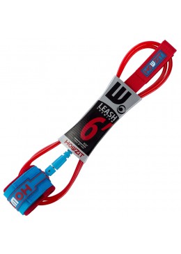 leash straight 6' red blue for surf