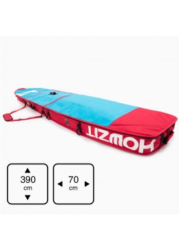 Housse de transport motif bleu et rouge pour stand-up paddle race 12'6