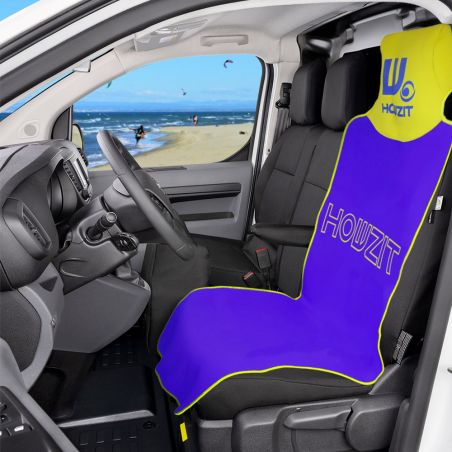 Housse de siège auto en néoprène bicolore bleue/jaune HOWZIT