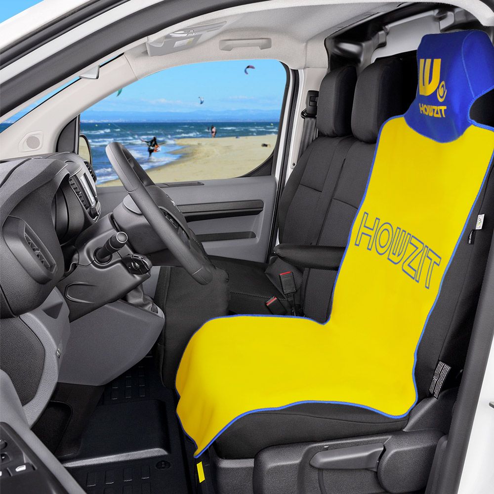 Housse de siège auto en néoprène bicolore jaune/bleue HOWZIT